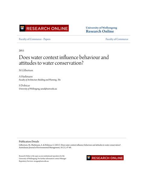 Does water context influence behaviour and attitudes to water .